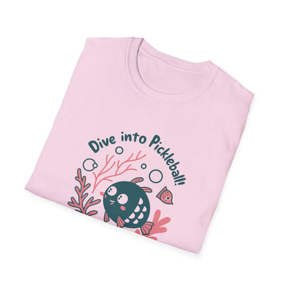 Women's Witty Pickleball T-shirt - Dive into Pickleball