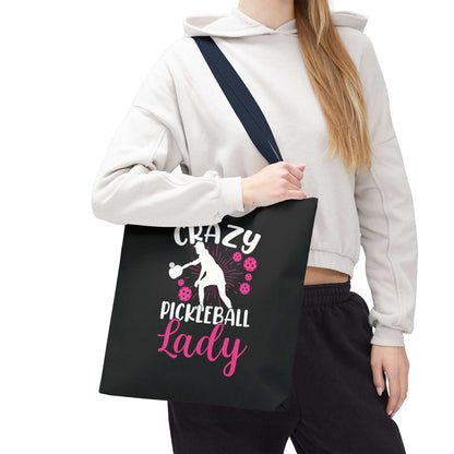 Pickleball Funny Tote Bag - Crazy Pickleball Lady