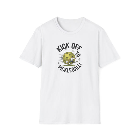 Men's Durable Pickleball T-shirt - Kick Off to Pickleball White