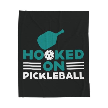 Pickleball Bold Blanket - Hooked on Pickleball Black