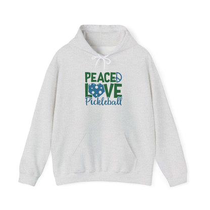 Women's Soft Pickleball Hoodie - Peace, Love, Pickleball Gray
