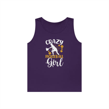 Women's Stylish Pickleball Tank Top - Crazy Pickleball Girl Purple