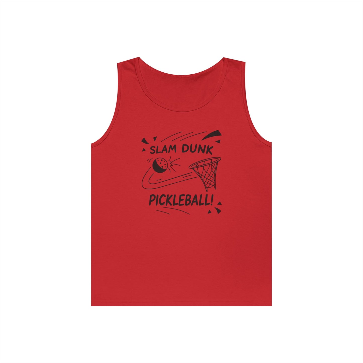 Men's Comfy Pickleball Tank Top - Slam Dunk Pickleball Red