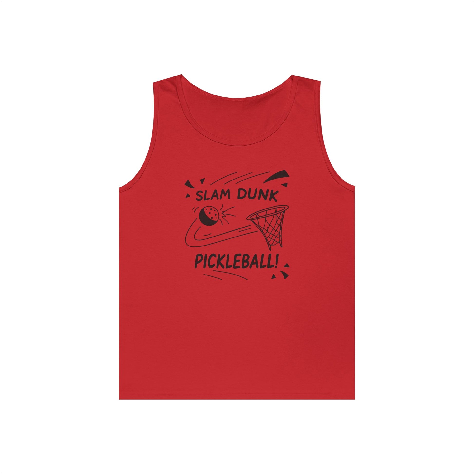 Men's Comfy Pickleball Tank Top - Slam Dunk Pickleball Red