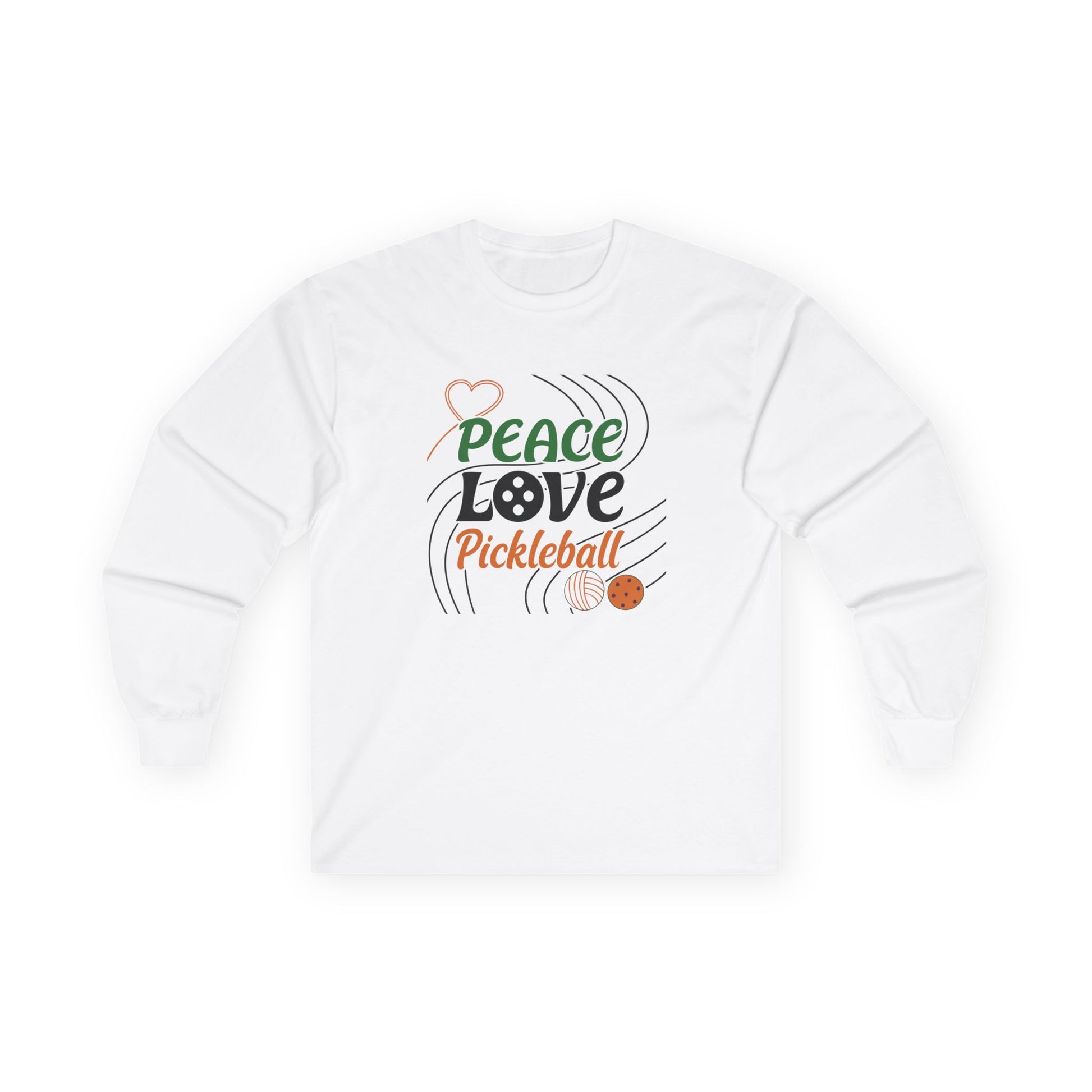 Women's Stylish Pickleball Long Sleeves top - Peace Love Pickleball White
