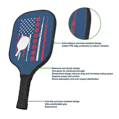 Pickleball Durable Paddle - Paddle and American Flag
