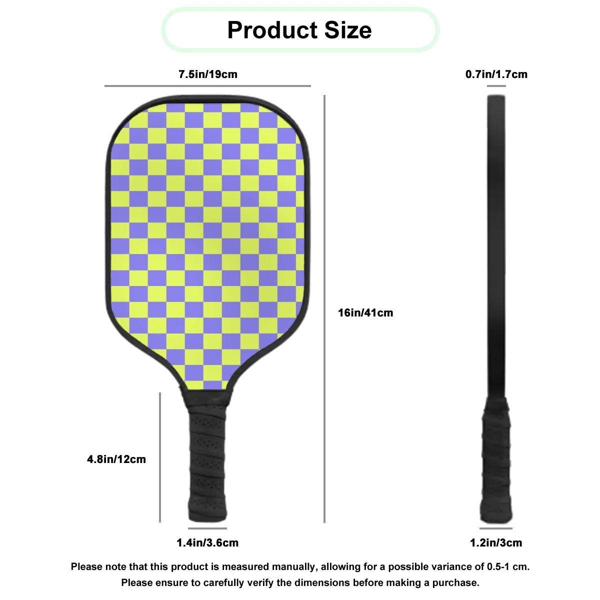 Pickleball Colorful Paddle - Checker Vibe