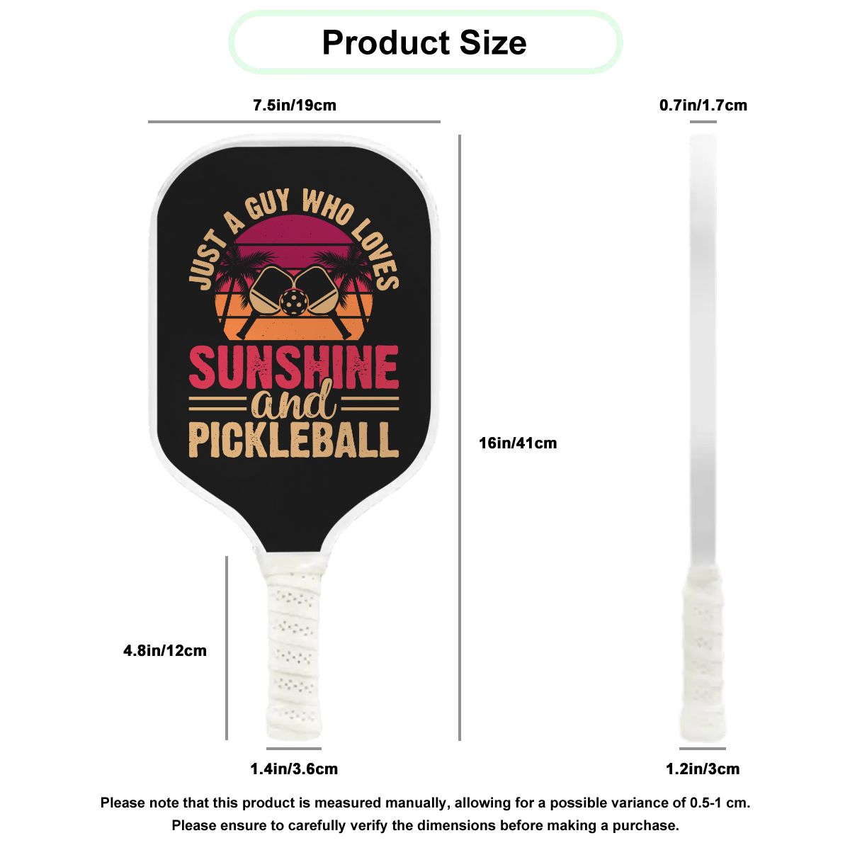 Pickleball Cool Paddle - Just a Guy Who Loves Sunshine & Pickleball